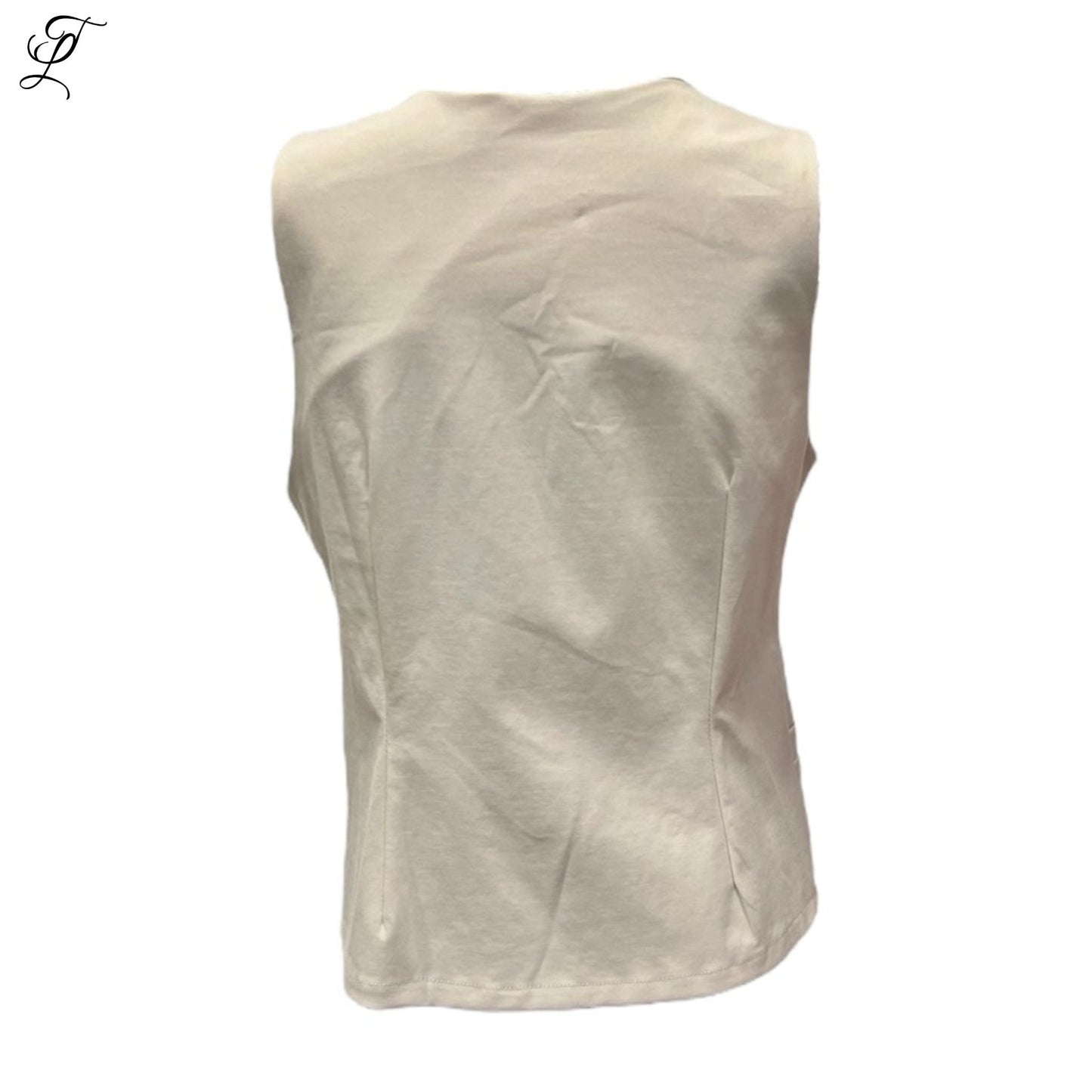 Chastar Tricot Gilet in off-white, zacht en stijlvolle mouwloze gilet met een moderne pasvorm.