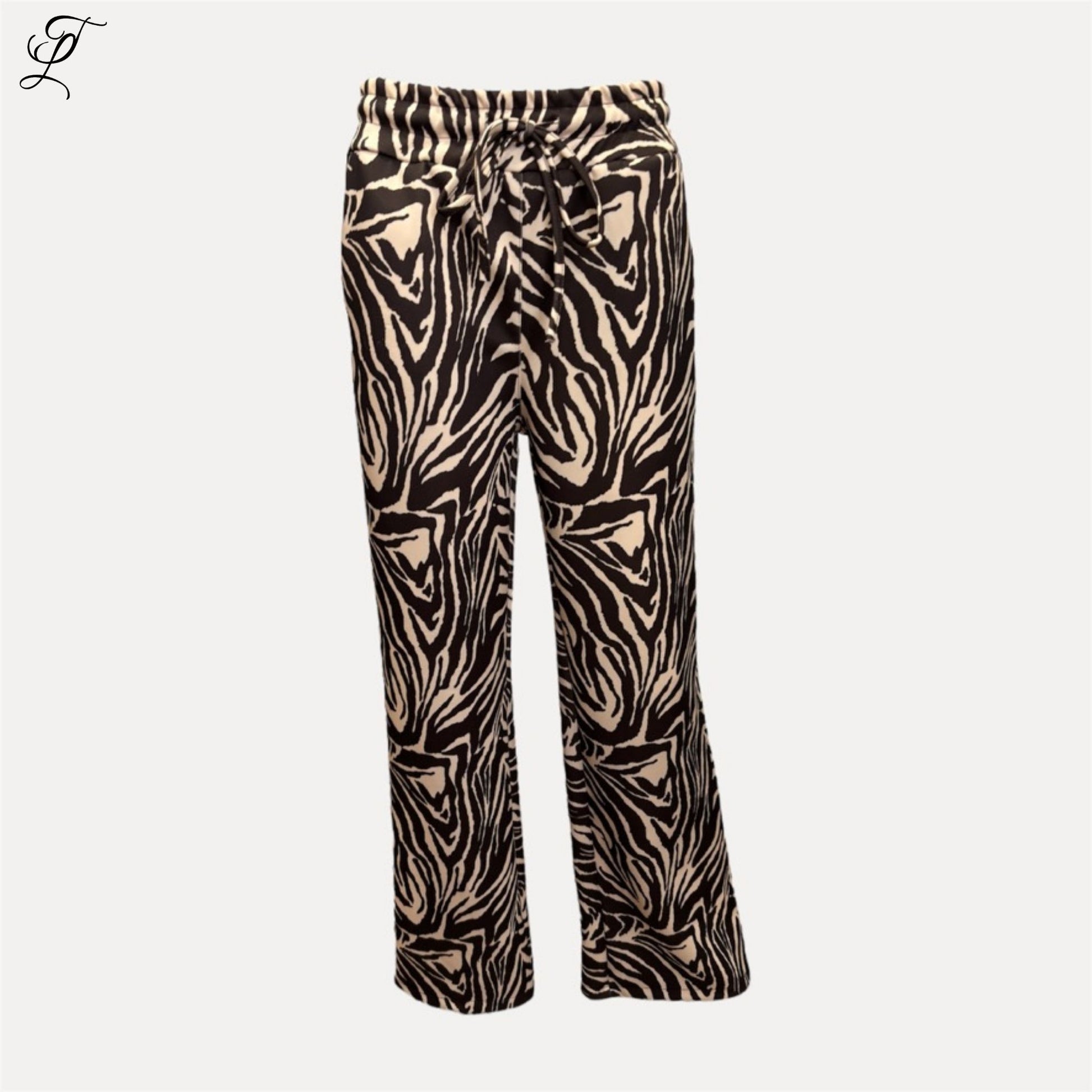 Chastar Broek Zoë met zebraprint, rechte pijpen en soepele stof voor een comfortabele en modieuze uitstraling, Chastar Shop.