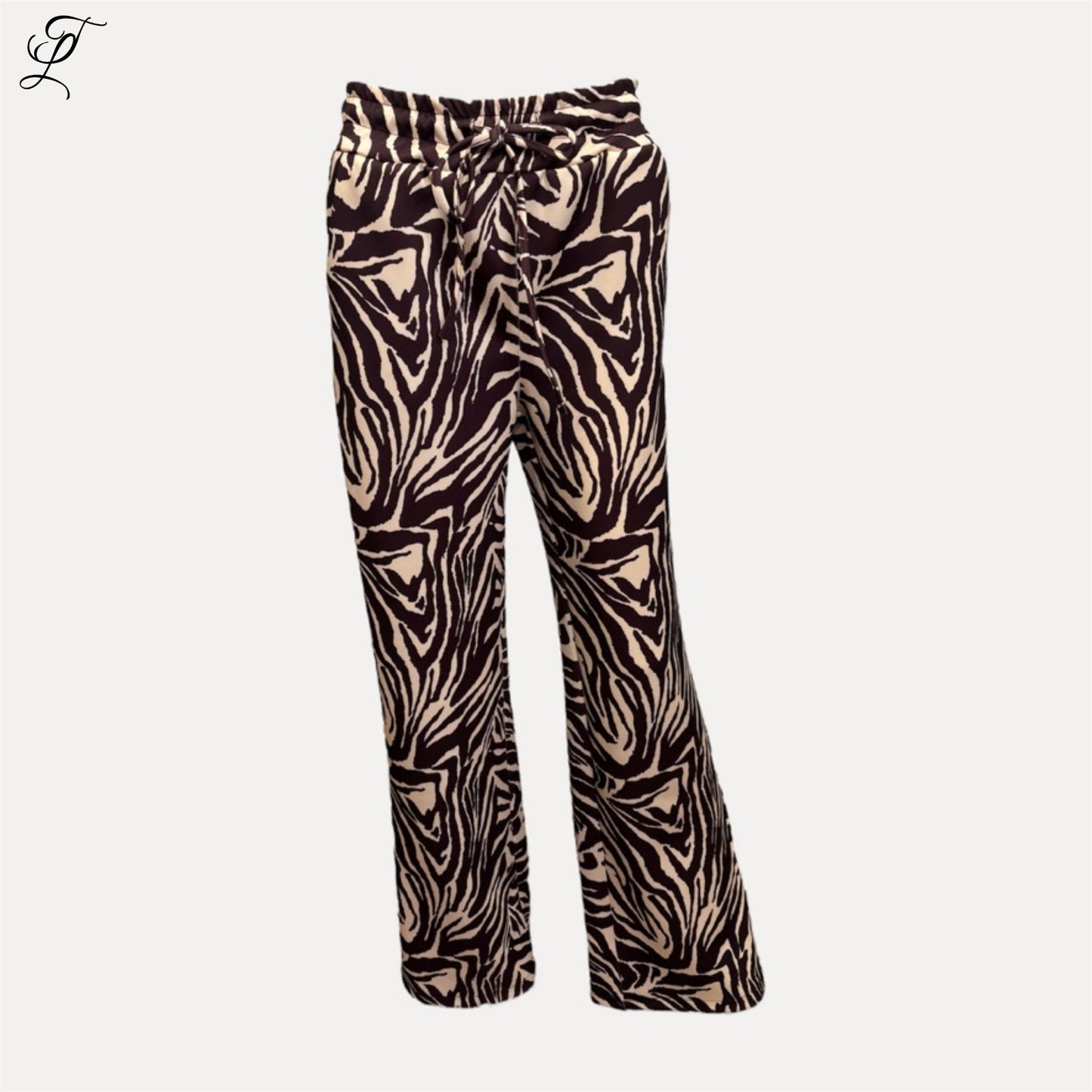 Chastar Broek Zoë met zebraprint, rechte pijpen en losse pasvorm voor casual en geklede looks broeken