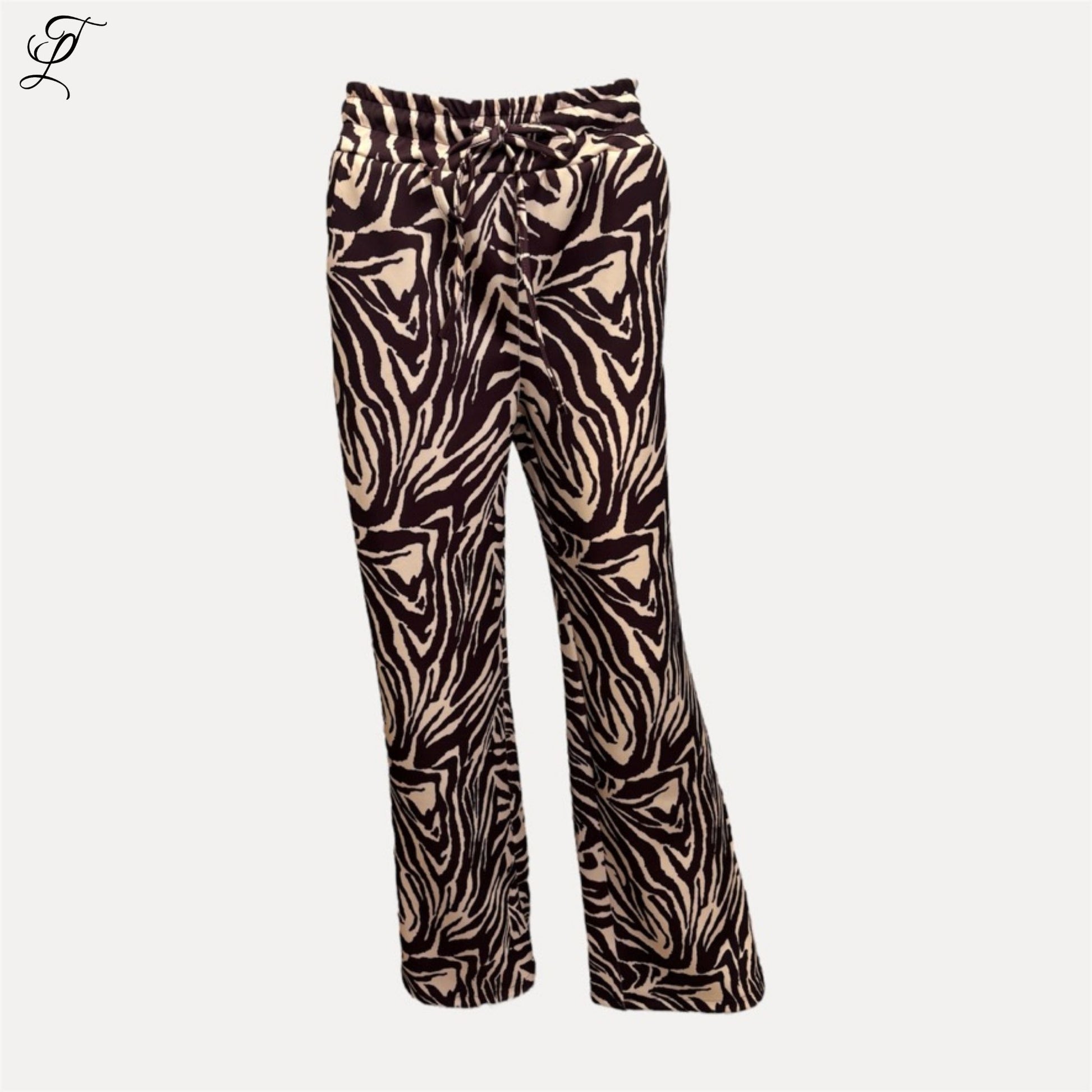 Chastar Broek Zoë met zebraprint, rechte pijpen en losse pasvorm voor casual en geklede looks broeken