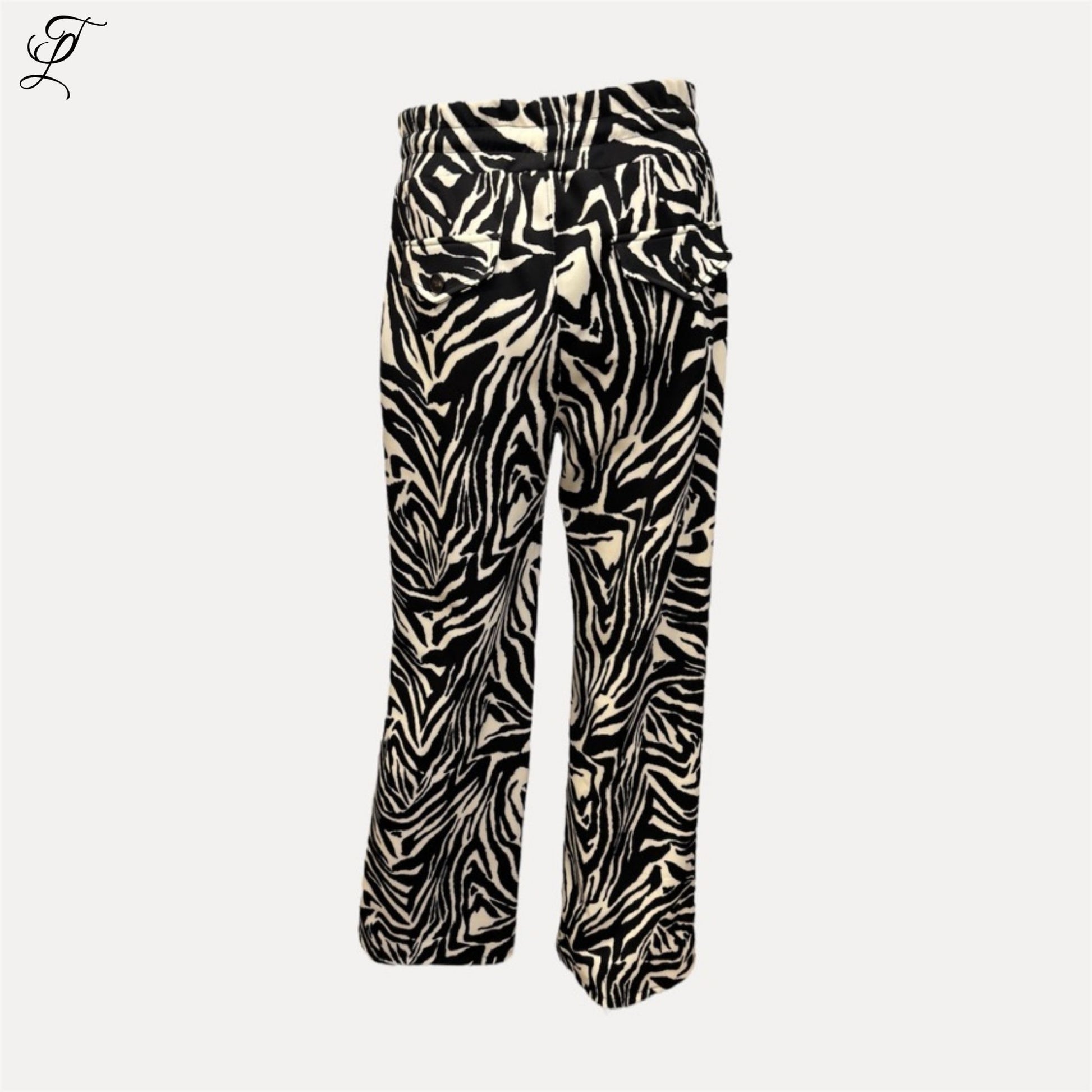 Chastar Broek Zoë met zebraprint, rechte pijpen en comfortabele pasvorm in contrasterende kleuren Chastar Shop