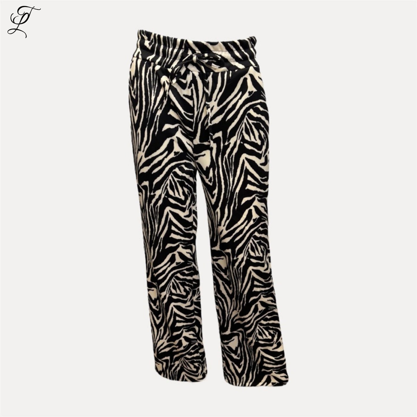 Chastar Broek Zoë met zebraprint, rechte pijpen en soepel materiaal voor een modieuze en comfortabele pasvorm