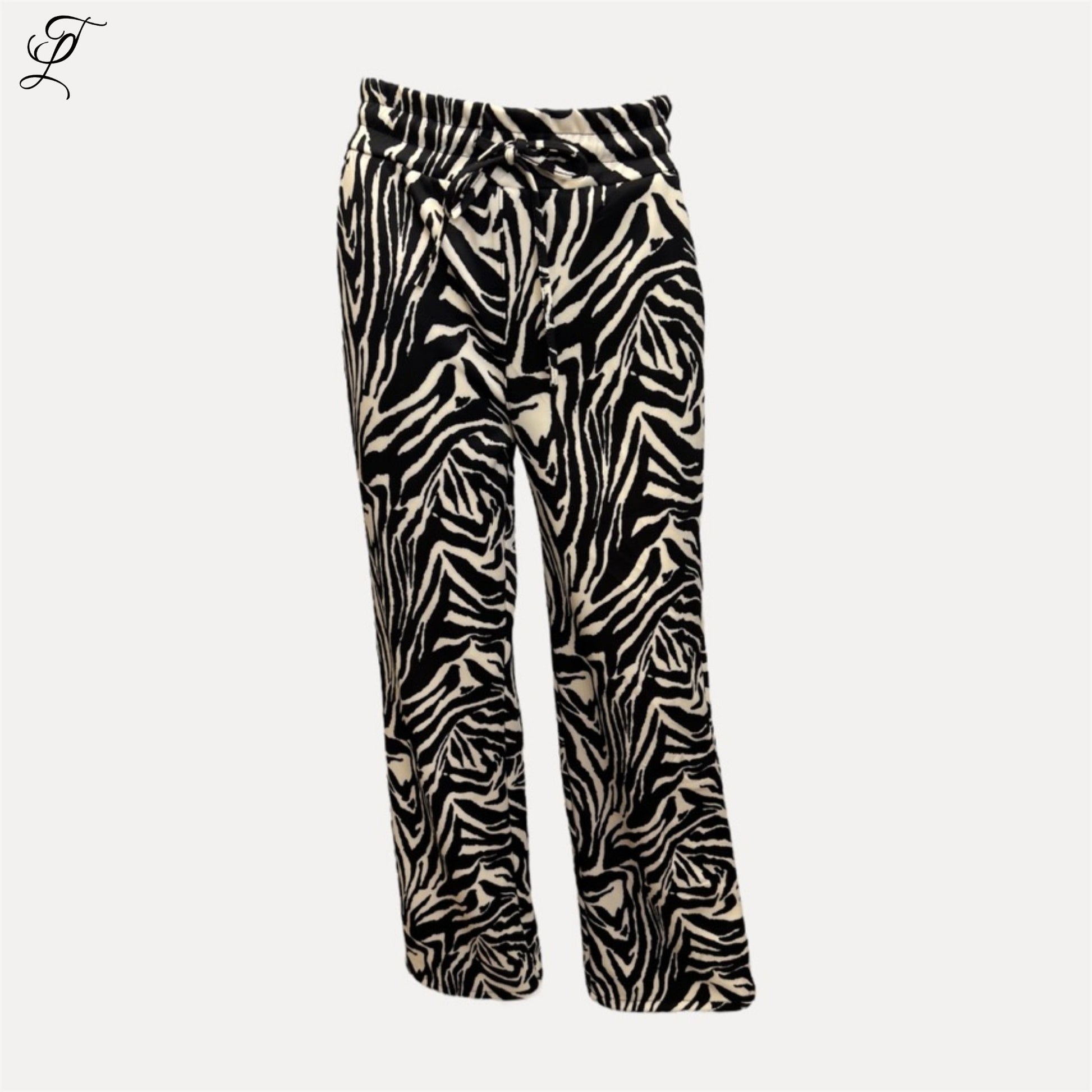Chastar Broek Zoë met zebraprint, rechte pijpen en soepel materiaal voor een modieuze en comfortabele pasvorm