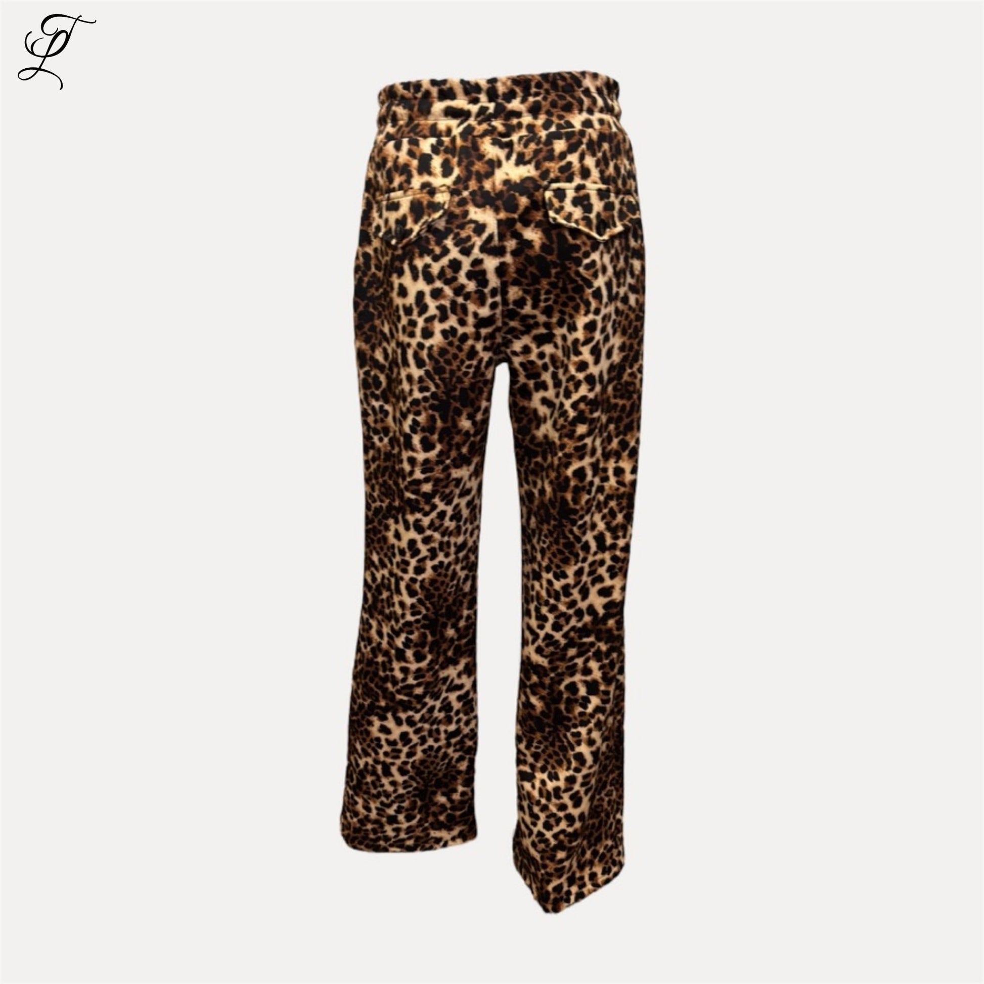 Chastar Broek Luna met rechte pijpen en gewaagde panterprint in warme bruintinten voor comfort en stijl
