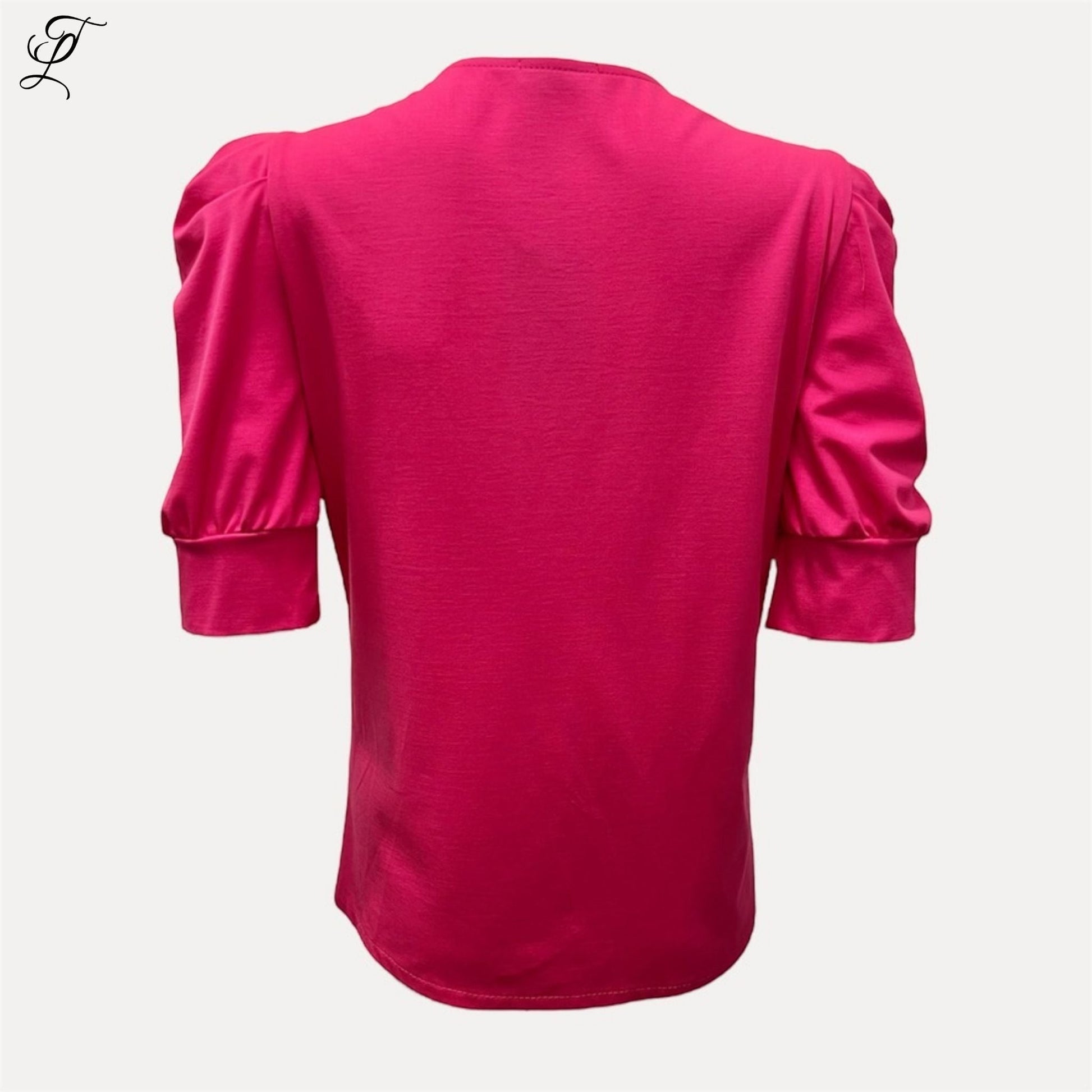 Chastar Pofmouw Tricot Top in felroze met modieuze licht gepofte mouwen en comfortabele pasvorm voor elke gelegenheid.